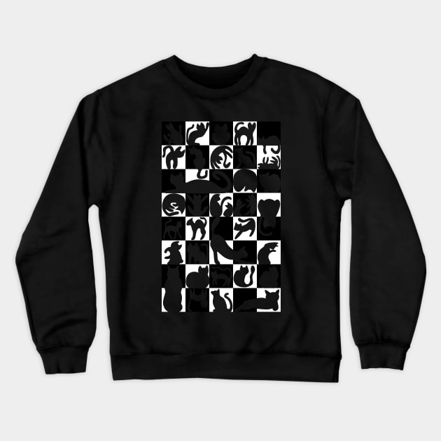 Checkerboard cat Crewneck Sweatshirt by funkysmel